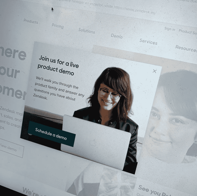 A Zendesk popup