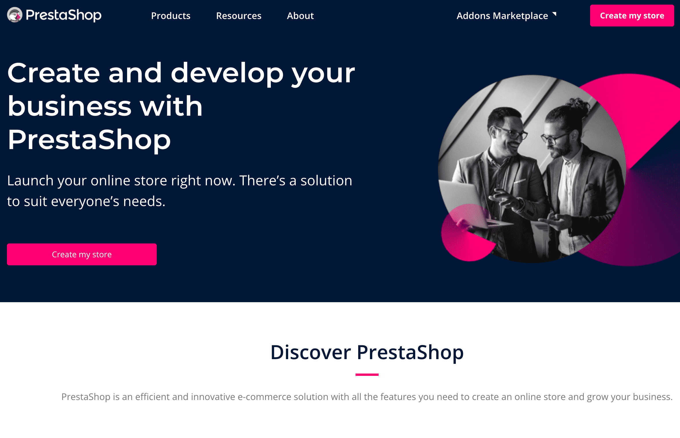 PrestaShop homepage