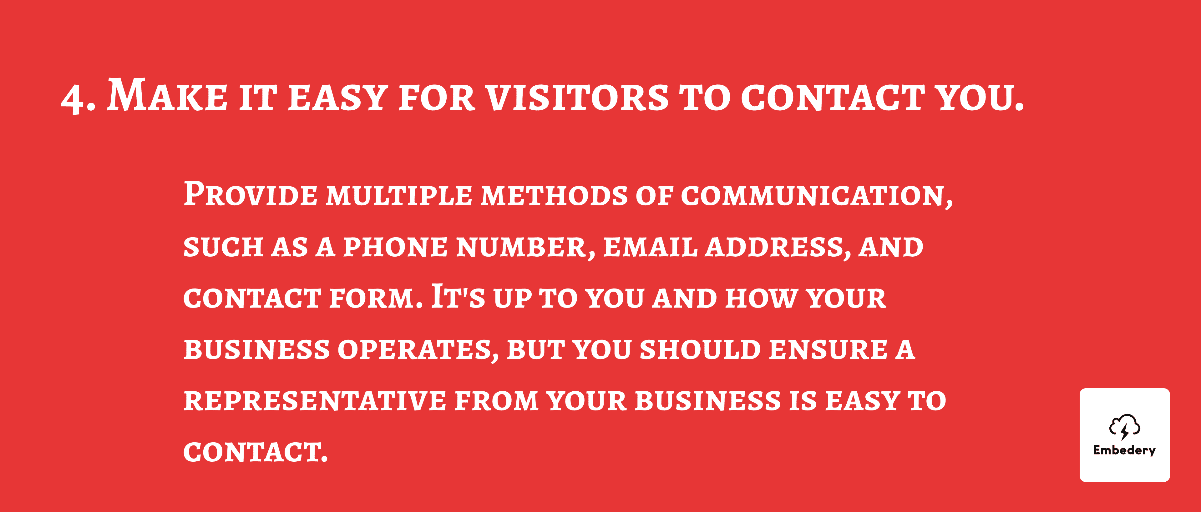 Make it easy for visitors to contact you