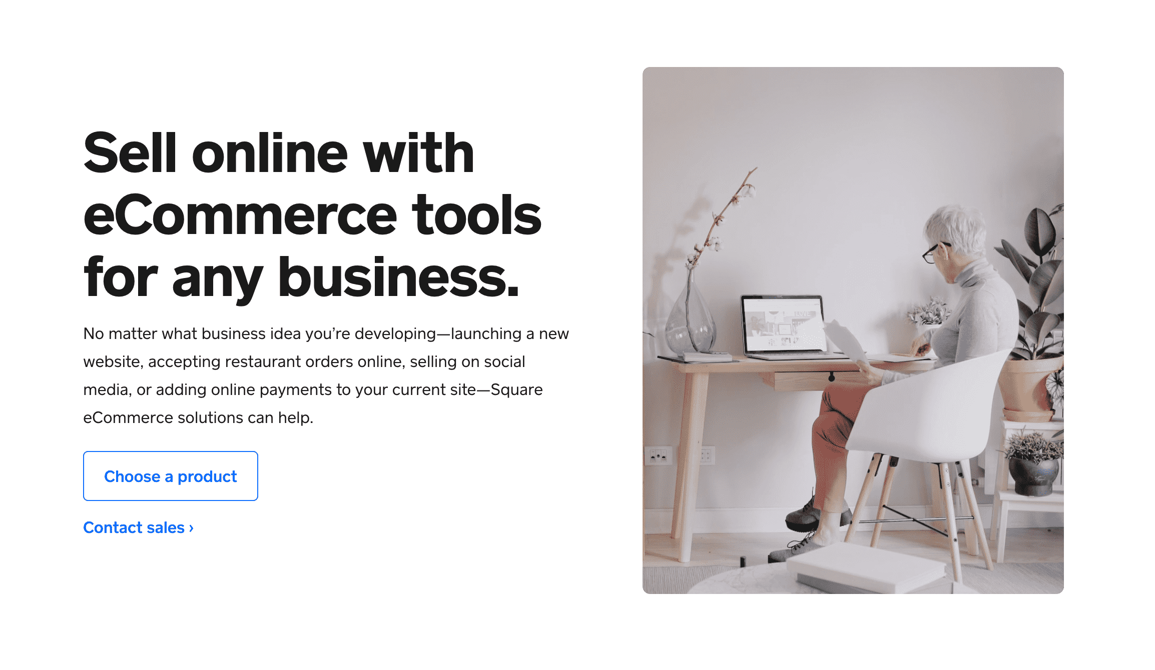 Square Ecommerce homepage